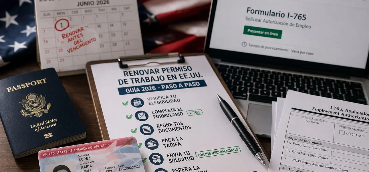 Cómo renovar el permiso de trabajo en USA 2026 